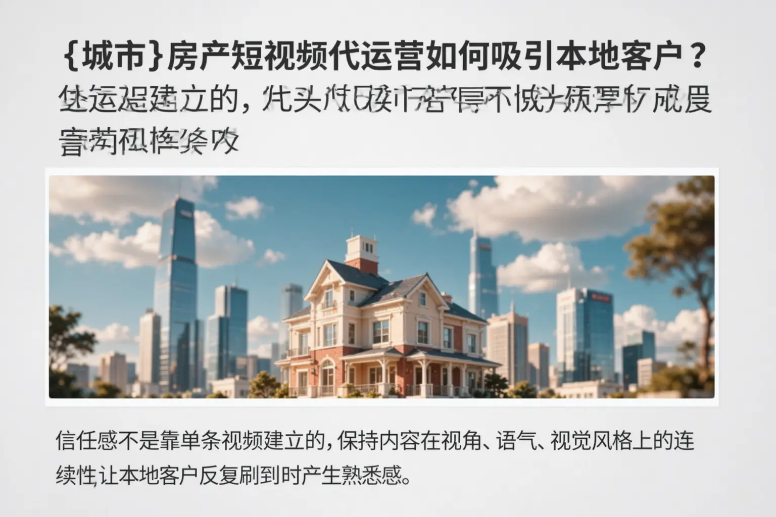 青龙房产短视频代运营如何吸引本地客户？